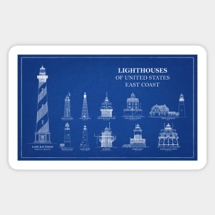 Lighthouses of United States of America - East Coast - A Sticker